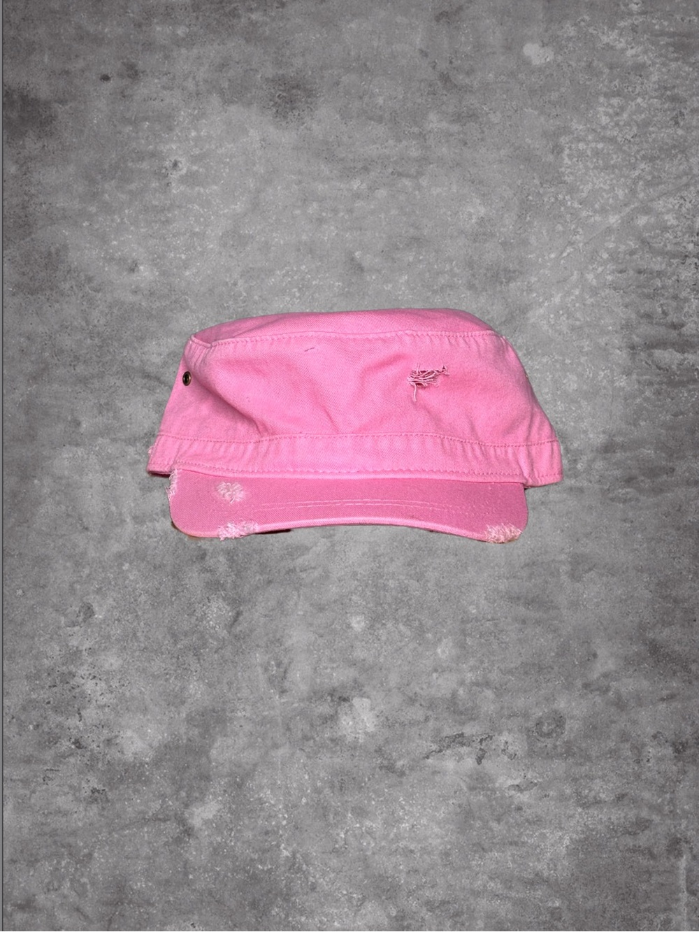 Pink Distressed Military Cadet Cap